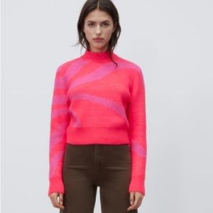Zara JACQUARD SWEATER in Fuchsia size S